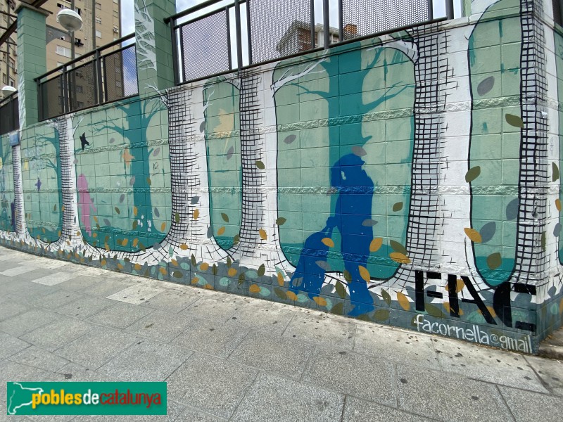 Cornellà de Llobregat - Mural de la plaça Sant Ildefons (Foto: Albert Esteves, 2021) Cornellà de Llobregat - Mural de la plaça Sant Ildefons