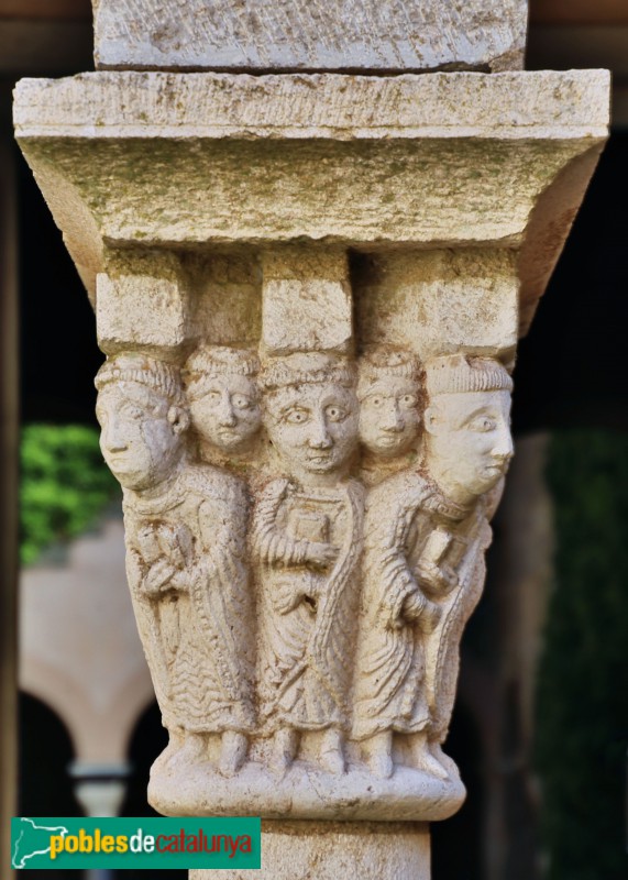 Sant Pere de Rodes. Capitell dels monjos, claustre superior