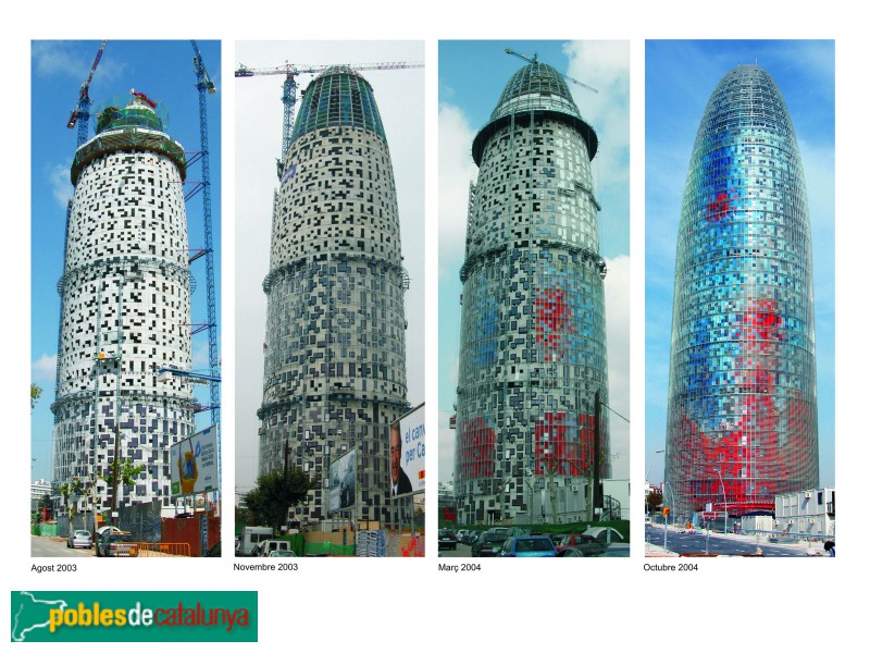 Barcelona - Torre Glòries, en diferents fases de la seva construcció (Foto: Vicenç Valcárcel, 2003-2004) Barcelona - Torre Glòries, en diferents fases de la seva construcció