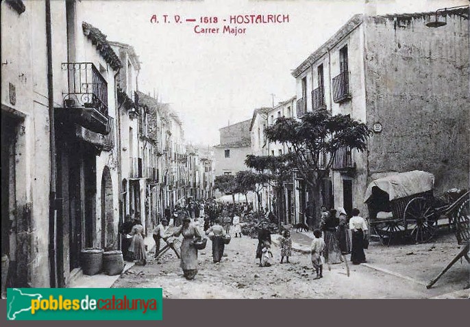 Hostalric - Carrer Major. Postal antiga Hostalric - Carrer Major. Postal antiga