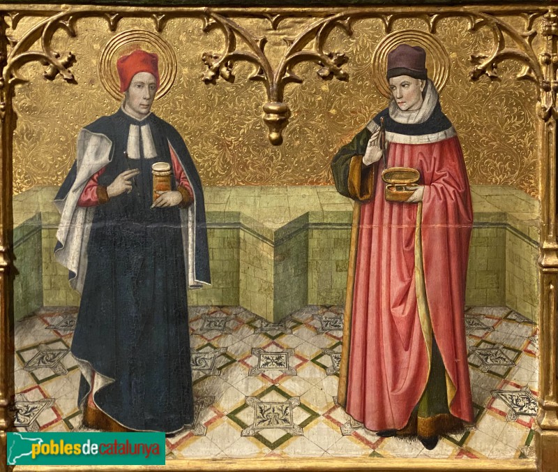 Terrassa - Retaule de sant Abdó i sant Senén. Sant Cosme i sant Damià