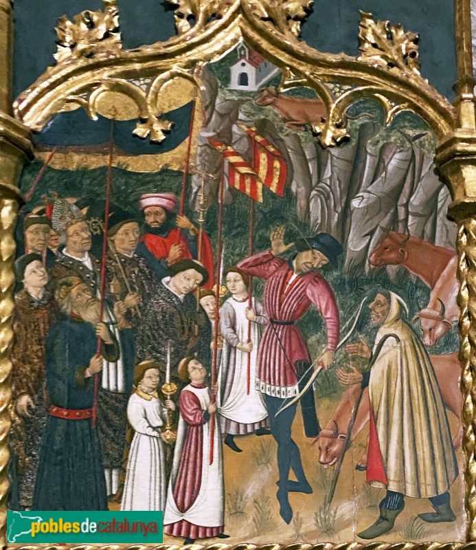 Terrassa - Retaule de Sant Miquel.Aparició de Sant Miquel a la muntanya de Garganus (Foto: Albert Esteves, 2022) Terrassa - Retaule de Sant Miquel.Aparició de Sant Miquel a la muntanya de Garganus