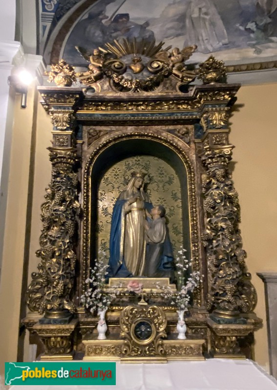 Altar del Puríssim Cor de Maria (Segle XVI, restaurat 1952) (Foto: Albert Esteves, 2022) Altar del Puríssim Cor de Maria (Segle XVI, restaurat 1952)