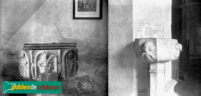 La Garriga - Doma. Piles baptismal i beneitera