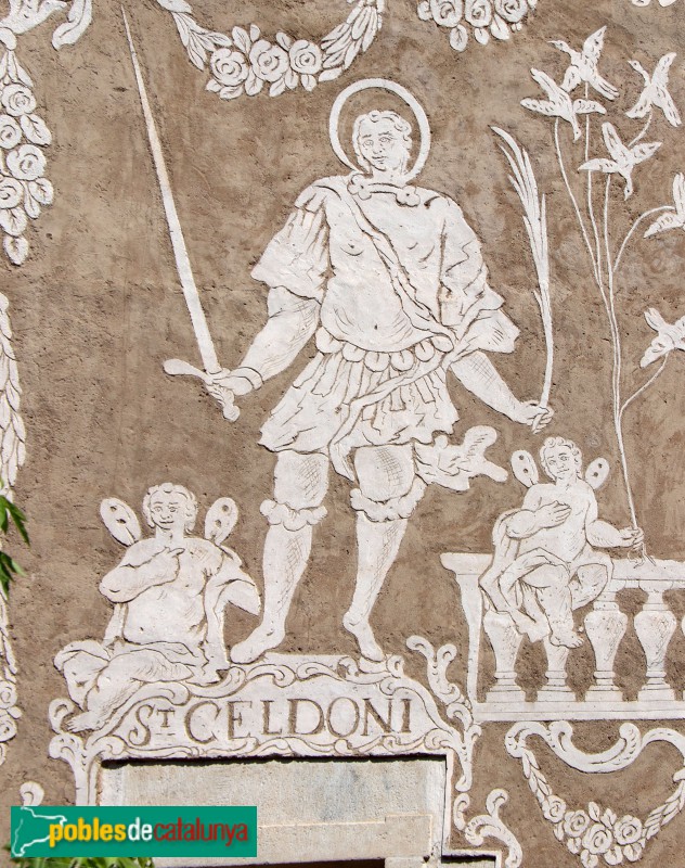 Sant Celoni - Església de Sant Martí. Esgrafiats