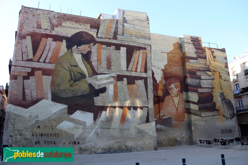 Igualada - Mural d'homenatge a les llibreries