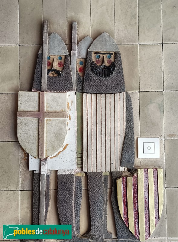 Barcelona - Consell de Cent, 204. Mural dels guerrers medievals