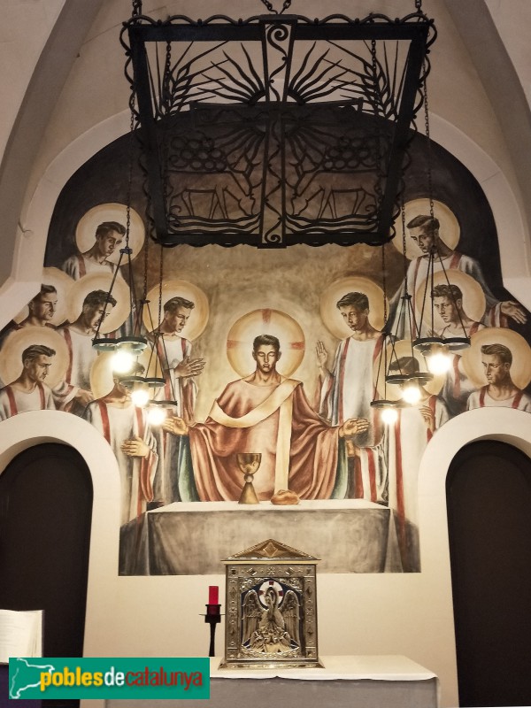 Barcelona - Seminari Conciliar. Capella. Pintura de Frederic Bassó, 1952