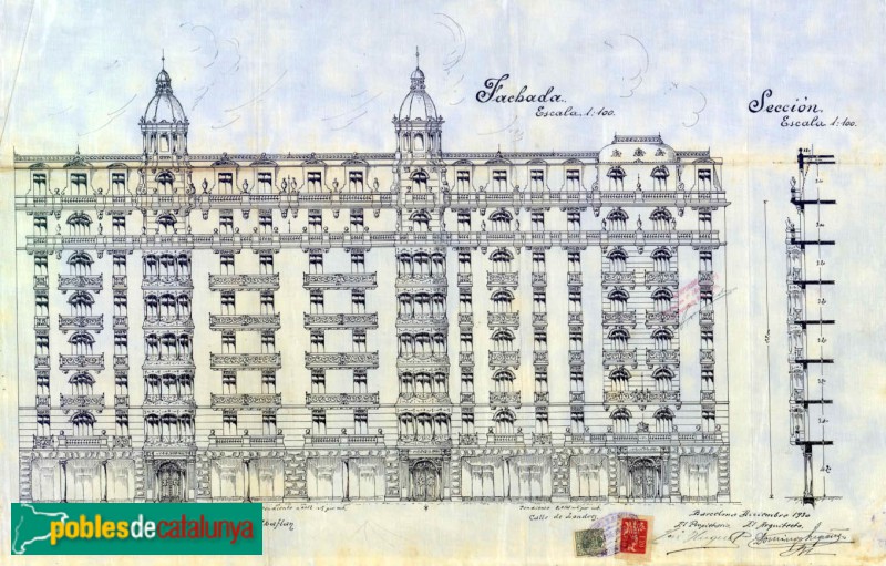 Barcelona - Londres, 88-90 / Muntaner, 193-195. Plànol <i>Arxiu Municipal Contemporani de Barcelona</i> Barcelona - Londres, 88-90 / Muntaner, 193-195. Plànol <i>Arxiu Municipal Contemporani de Barcelona</i>