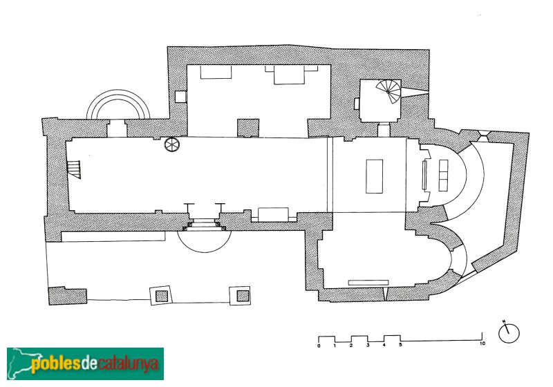 Durro - Església de la Nativitat de la Mare de Déu. Planta