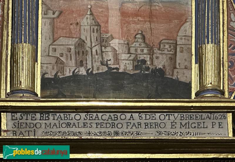 Durro - Església de la Nativitat de la Mare de Déu. Retaule del Roser (1628) (Foto: Albert Esteves, 2023) Durro - Església de la Nativitat de la Mare de Déu. Retaule del Roser (1628)