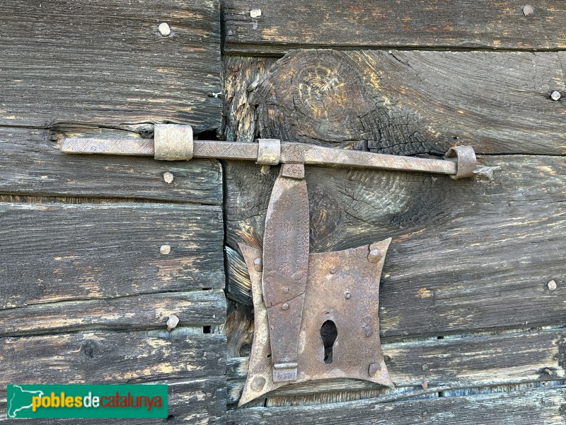 Casós - Església de Sant Romà. Forrellat (Foto: Albert Esteves, 2023) Casós - Església de Sant Romà. Forrellat