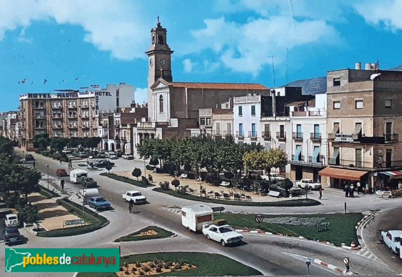 La Ràpita - Església de la Santíssima Trinitat. Postal antiga La Ràpita - Església de la Santíssima Trinitat. Postal antiga
