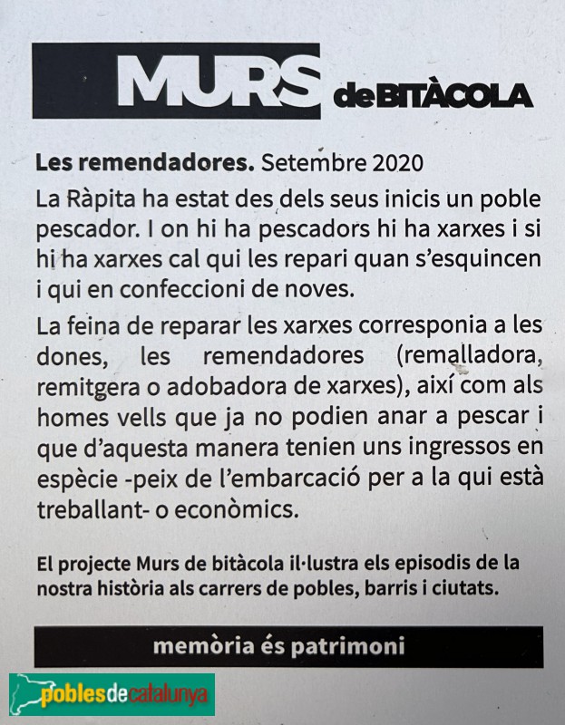 La Ràpita - Mural <i>Les Remendadores</i> (Foto: Albert Esteves, 2023) La Ràpita - Mural <i>Les Remendadores</i>