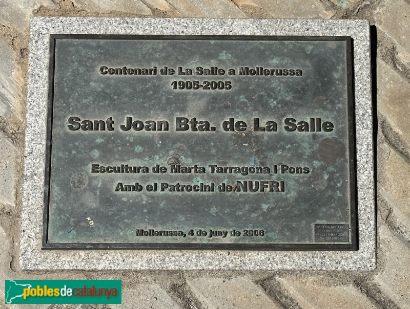 Mollerussa - Monument a Sant Joan B. de la Salle (Foto: Albert Esteves, 2023) Mollerussa - Monument a Sant Joan B. de la Salle