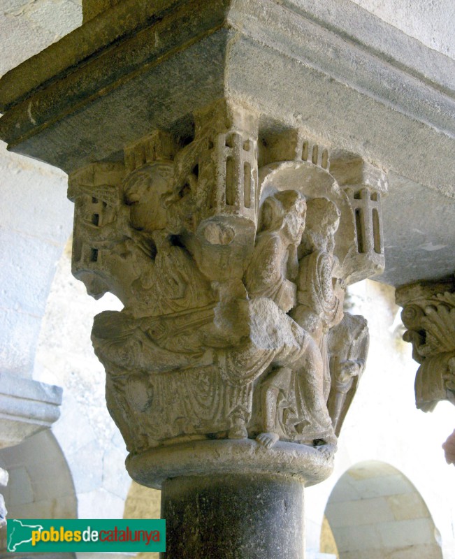 Monestir de Sant Cugat - Capitell del claustre (Foto: Albert Esteves, 2010) Monestir de Sant Cugat - Capitell del claustre