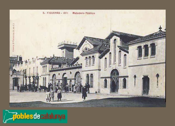 Figueres - Escorxador Municipal. Postal antiga Figueres - Escorxador Municipal. Postal antiga