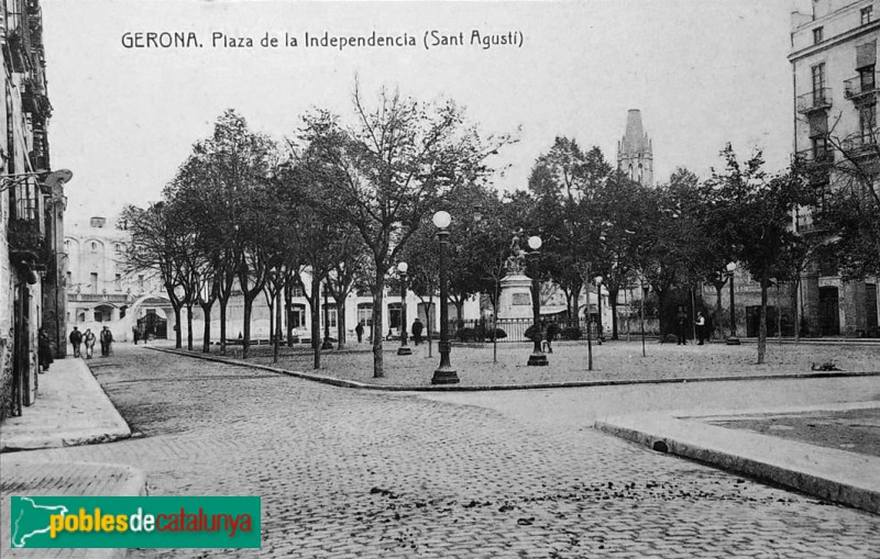 Girona - Plaça de la Independència. Postal antiga Girona - Plaça de la Independència. Postal antiga