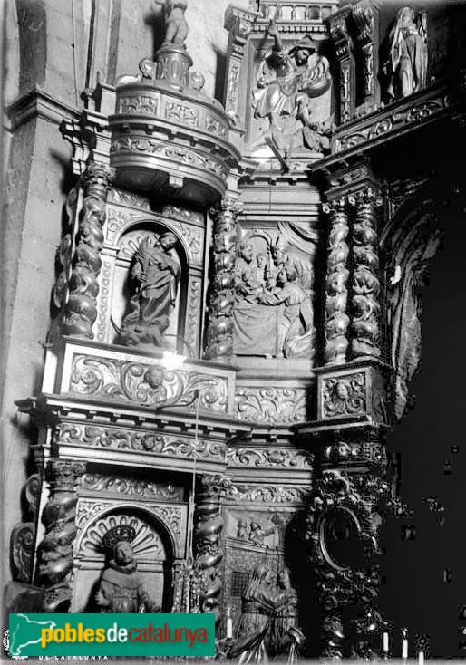 Girona - Església de Sant Feliu. Retaule Major (Foto: <i>Manuel Genovart -Arxiu Fotogràfic Centre Excursionista de Catalunya-</i>, 1930) Girona - Església de Sant Feliu. Retaule Major