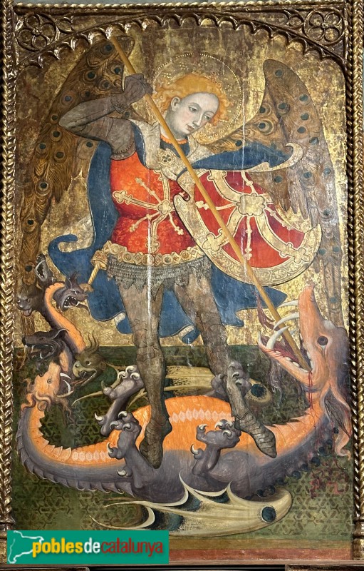 Museu d'Art de Girona - Retaule de Sant Miquel de Cruïlles. Taula central (Foto: Albert Esteves, 2024) Museu d'Art de Girona - Retaule de Sant Miquel de Cruïlles. Taula central