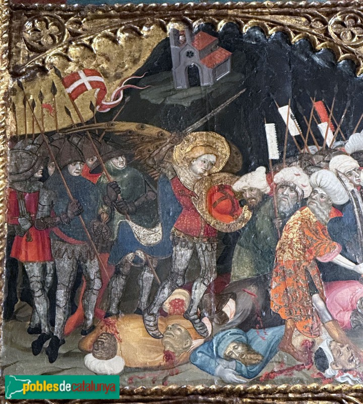 Museu d'Art de Girona - Retaule de Sant Miquel de Cruïlles. Victòria del sant a Siponte (Foto: Albert Esteves, 2024) Museu d'Art de Girona - Retaule de Sant Miquel de Cruïlles. Victòria del sant a Siponte