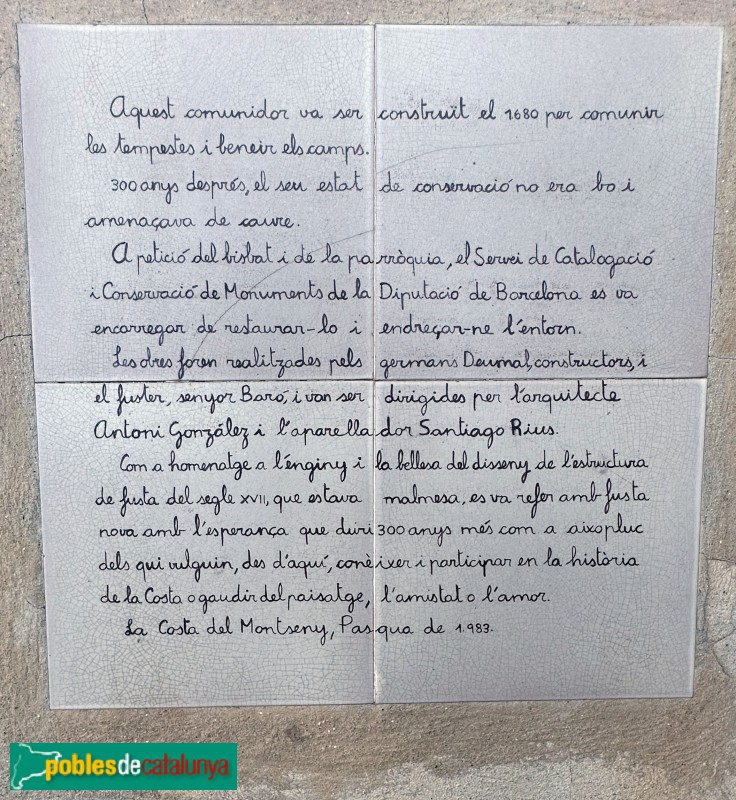 Fogars de Montclús - Comunidor de Sant Esteve de la Costa (Foto: Albert Esteves, 2024) Fogars de Montclús - Comunidor de Sant Esteve de la Costa