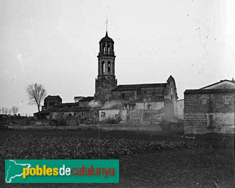 Vilobí d'Onyar - Església de Sant Esteve (Foto: <i>Francesc Blasi -Arxiu Fotogràfic Centre Excursionista de Catalunya-</i>, 1924) Vilobí d'Onyar - Església de Sant Esteve