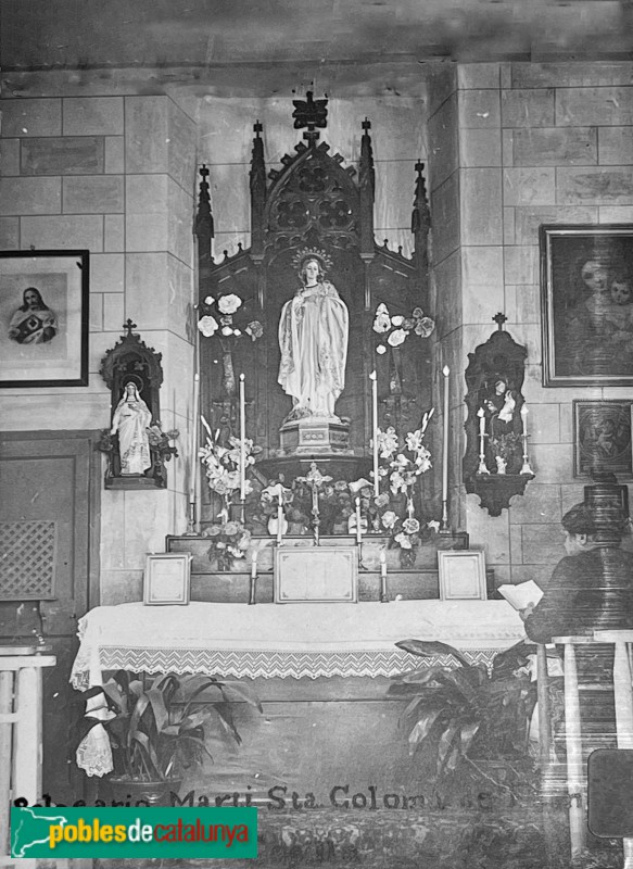 Santa Coloma de Farners - Balneari Termes Orion. Interior capella. Postal antiga Santa Coloma de Farners - Balneari Termes Orion. Interior capella. Postal antiga