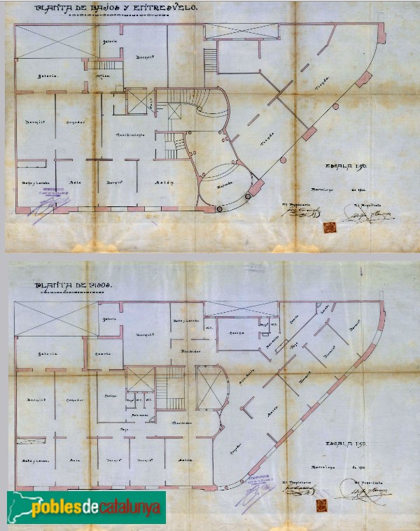 Barcelona - Roger de Llúria, 119-121. Plànol de 1914 (Arxiu Municipal Contemporani de Barcelona )