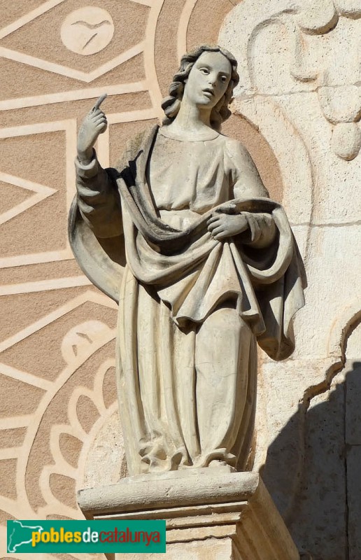Les Borges del Camp - Església de l'Assumpció de Santa Maria. Imatge d'un àngel (Foto: Albert Esteves, 2024) Les Borges del Camp - Església de l'Assumpció de Santa Maria. Imatge d'un àngel