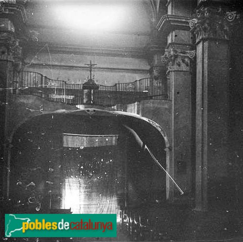 Les Borges del Camp - Església de l'Assumpció de Santa Maria (Foto: <i>Josep Salvany -Fons Salvany. Biblioteca de Catalunya-</i>, 1921) Les Borges del Camp - Església de l'Assumpció de Santa Maria