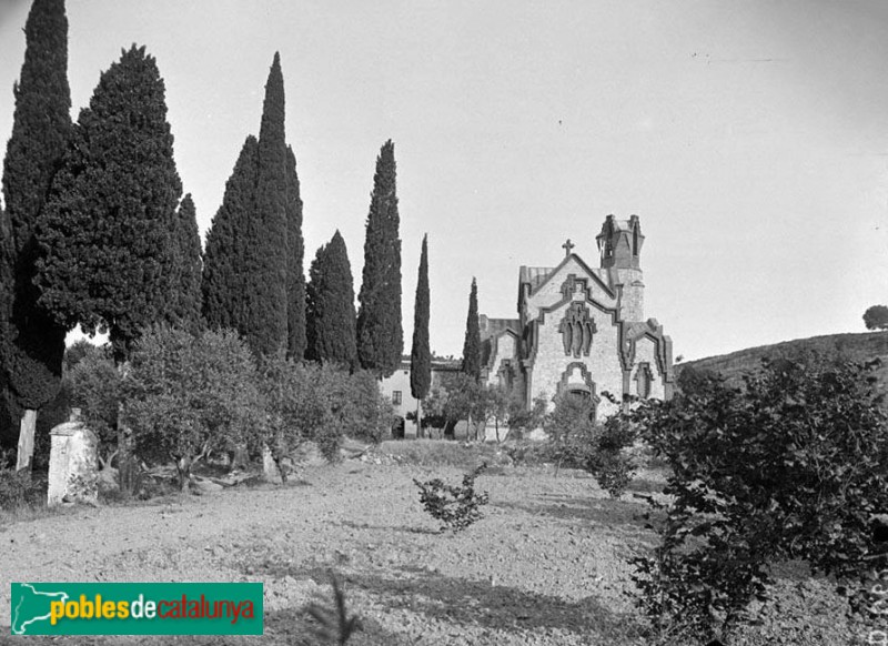 Les Borges del Camp - Santuari de la Mare de Déu de la Riera (Foto: <i>Ferran Damians -Arxiu Fotogràfic Centre Excursionista de Catalunya-</i>, 1890-1900) Les Borges del Camp - Santuari de la Mare de Déu de la Riera