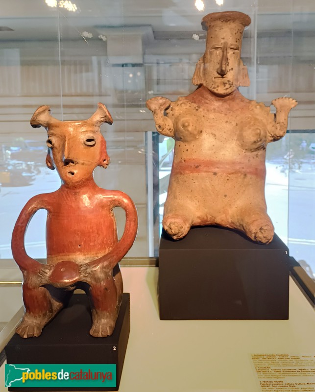 Dona i xaman. Ceràmica. Cultura Mèxic  (100-300 dC)