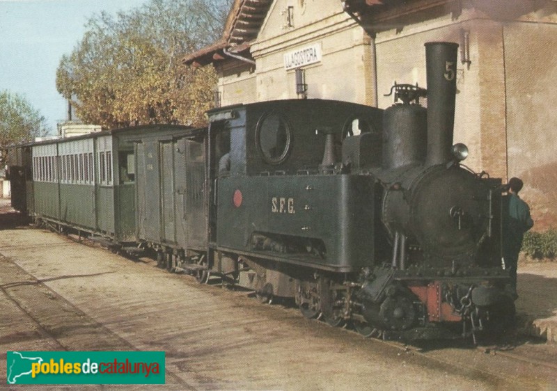 Llagostera - Estació del Carrilet. Postal antiga