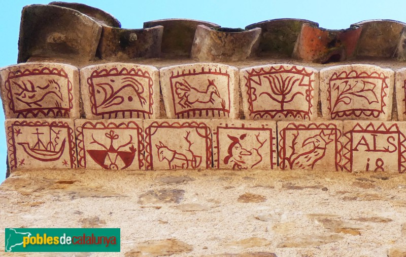 Llagostera - Can Caciques. Rajoles del ràfec