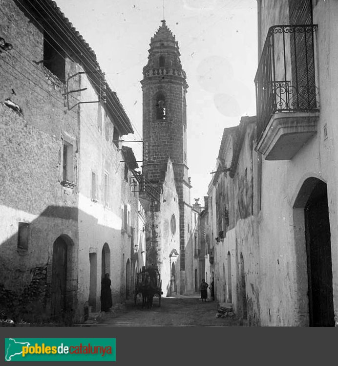 La Pobla de Montornès - Campanar de l'església de Santa Maria (Foto: <i>Josep Salvany -Fons Salvany. Biblioteca de Catalunya-</i>, 1923) La Pobla de Montornès - Campanar de l'església de Santa Maria