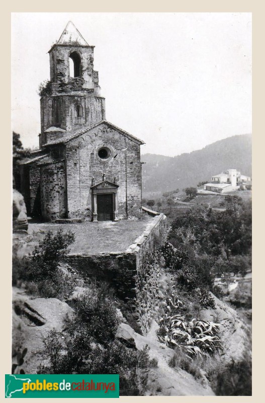 Cervelló - Església de Santa Maria. Postal antiga