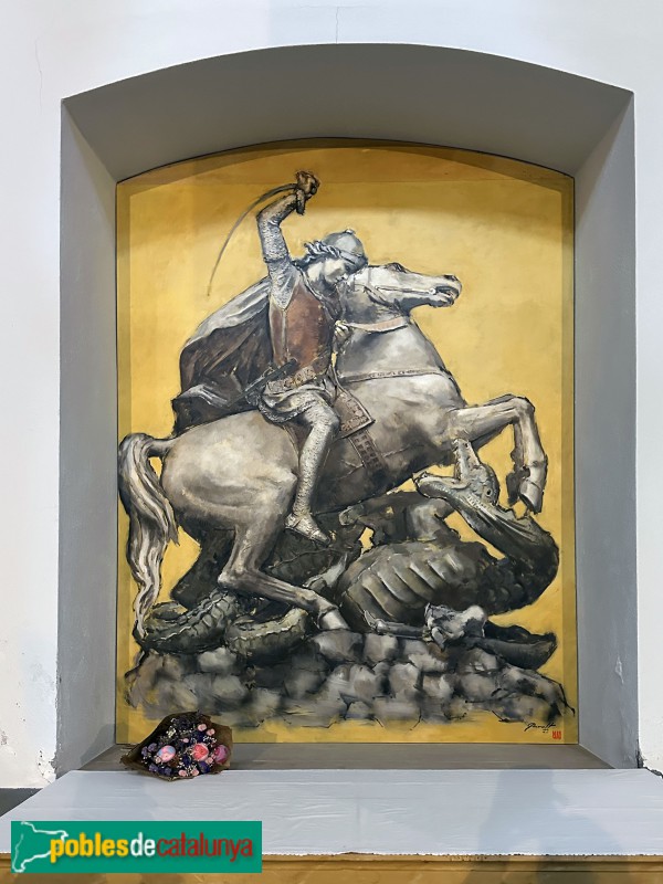Alforja - Església de Sant Miquel. Pintura de sant Jordi, de Jaume Queralt