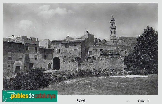 Alforja - Portal de l'Hospital. Postal antiga