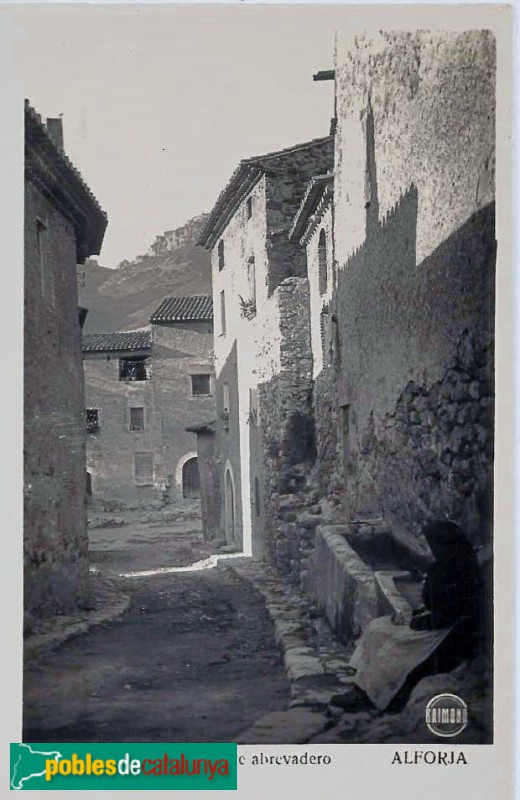 Alforja - Font de l'Abeurador. Postal antiga