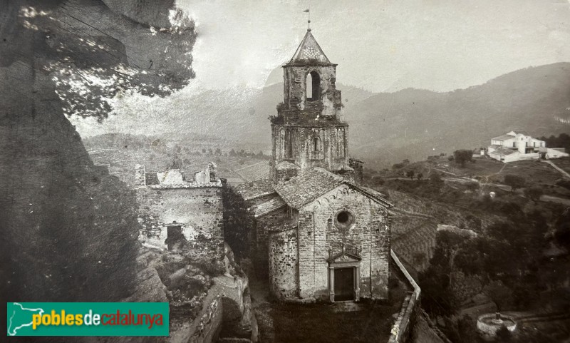 Cervelló - Església de Santa Maria. Postal antiga