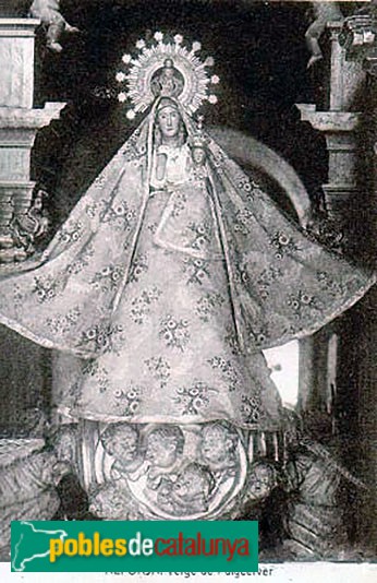 Alforja - Santuari de Puigcerver. Imatge de la Mare de Déu. Postal antiga