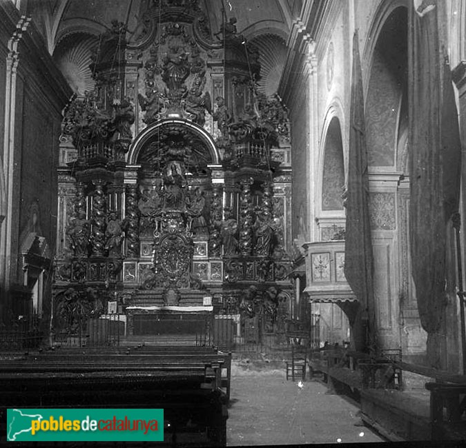 Riudecols - Església de Sant Pere (Foto: <i>Josep Salvany -Fons Salvany. Biblioteca de Catalunya-</i>, 1924) Riudecols - Església de Sant Pere