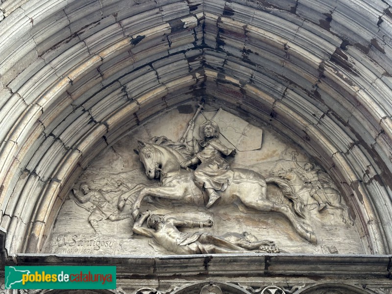 Barcelona - Església de Sant Jaume. Relleu de Josep A. Santigosa