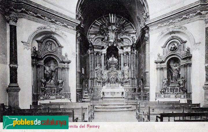 Alcover - Ermita del Remei. Retaule (destruït). Postal antiga