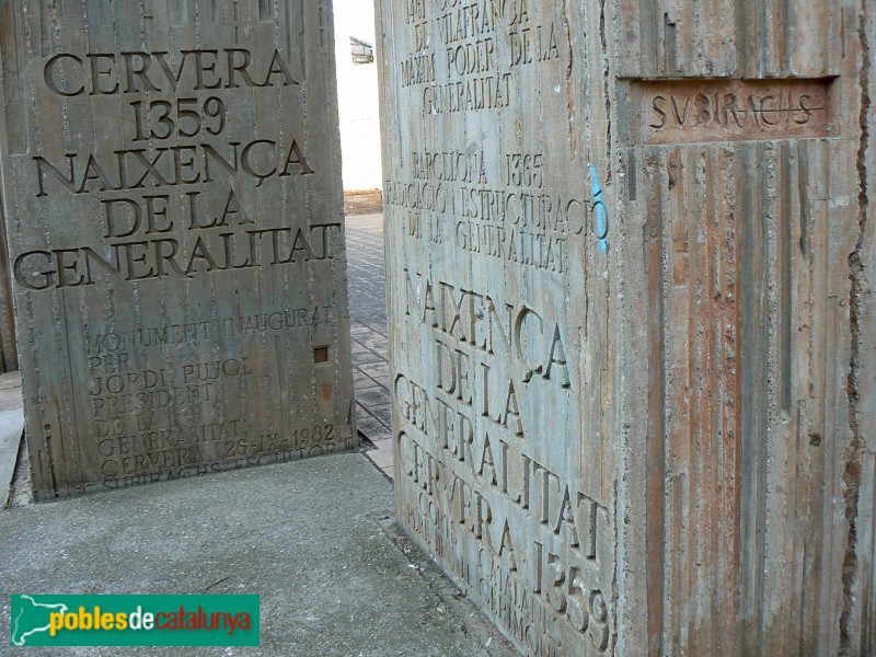 Cervera - Monument a la Generalitat