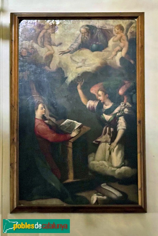 Sant Vicenç de Montalt - Pintura de l'antic retaule. L'Anunciació