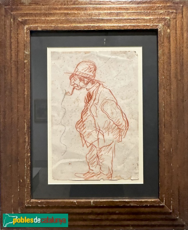 Museu-arxiu de Llavaneres - Isidre Nonell - Home indolent de perfil. Sanguina (1909)