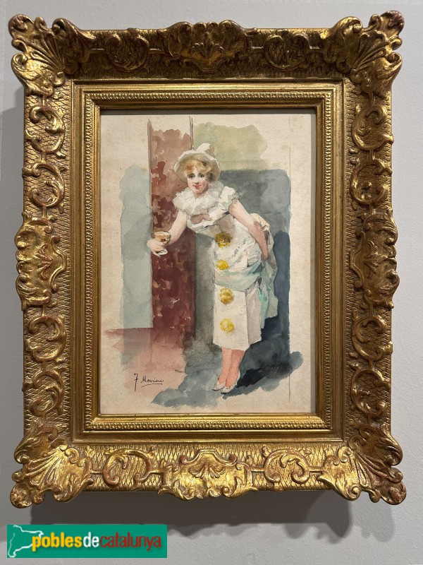 Museu-arxiu de Llavaneres - Francesc Masriera Manovens - La copa de champagne. Aquarel·la sobre paper (c.1890)