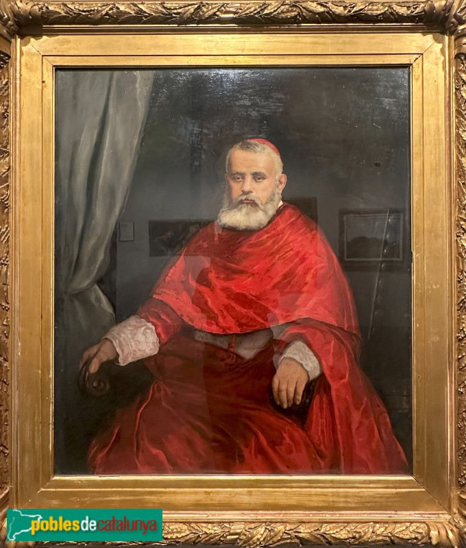 Museu-arxiu de Llavaneres - Lluís Masriera i Rosés - Cardenal Vives i Tutó. Oli sobre cartró